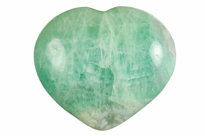 Polished Fluorescent Green Fluorite Heart - Madagascar #246464